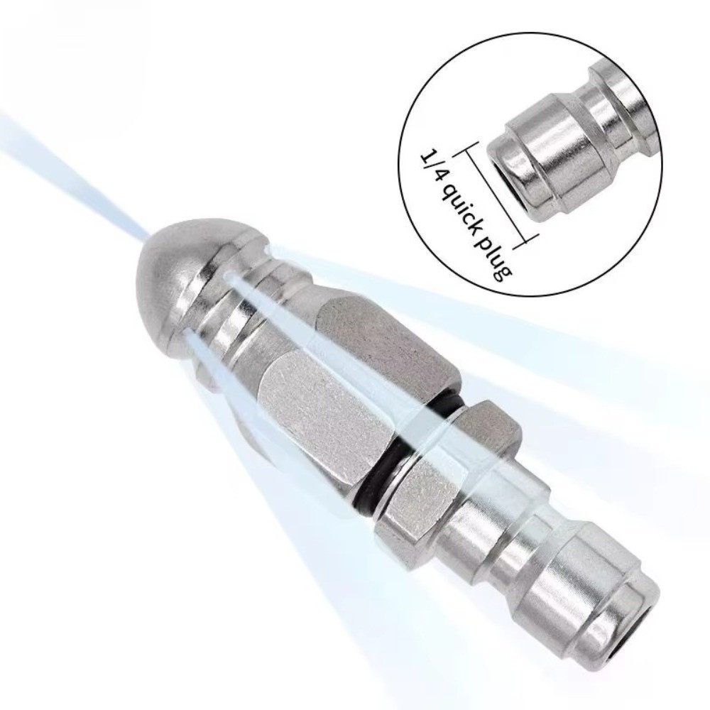 Drain Pipe Clip - หัวฉีดล้างท่อแรงดันสูง G1/4 สำหรับเครื่องฉีดน้ำแรงดันสูง อุปกรณ์ทำความสะอาดท่อระบายน้ำ หัวฉีดแบบเมาส์ สำหรับสายฉีดน้ำแรงดันสูง